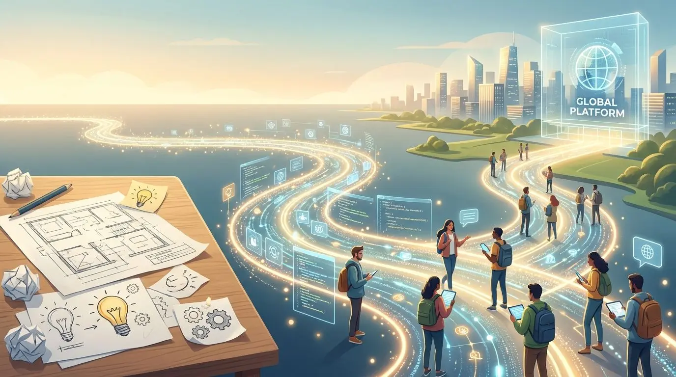 The PlayOJO journey Brand journey illustration showing PlayOJO style growth and evolution