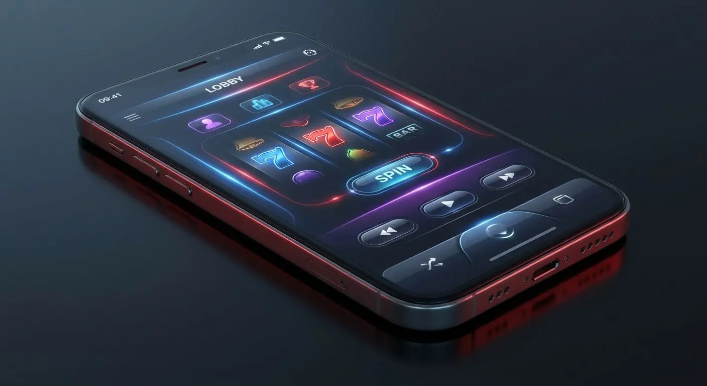 PlayOJO mobile games Smartphone showing PlayOJO mobile game lobby interface
