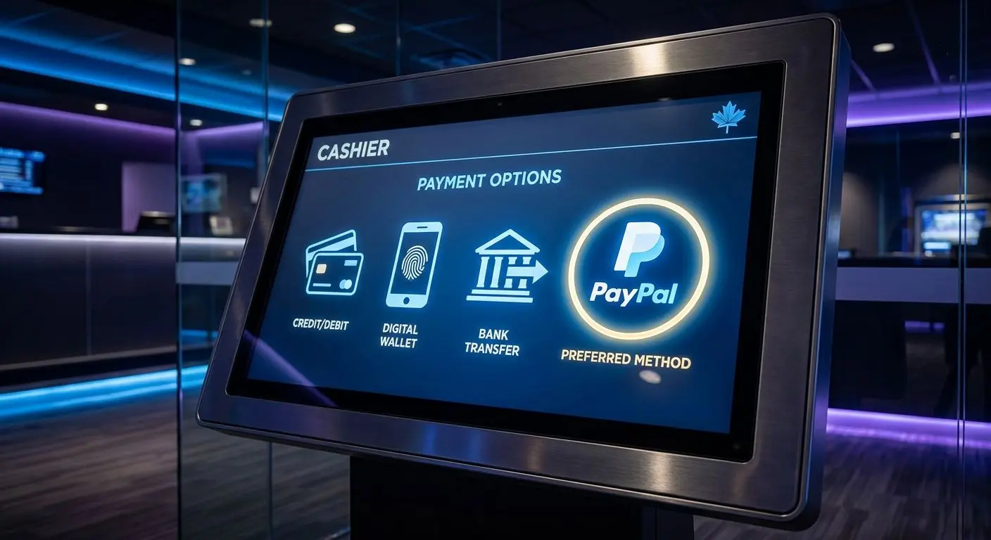 Comparison of payment methods with PayPal highlighted for PlayOJO Canada