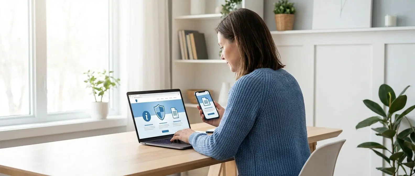 User reviewing personal information settings on a device with privacy icons