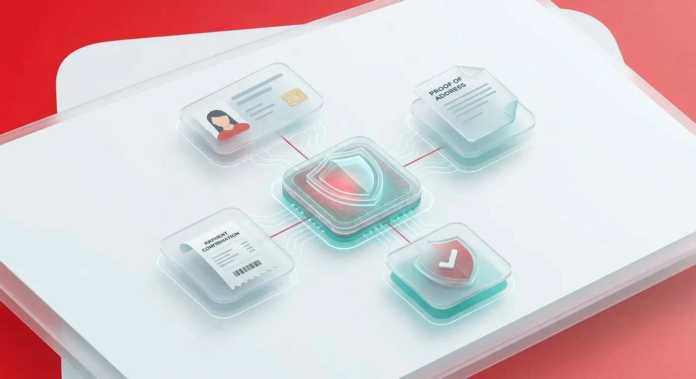 Verification documents and security shield for withdrawals